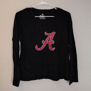 Fanatics Long Sleeve Tee L Black Red Alabama womens